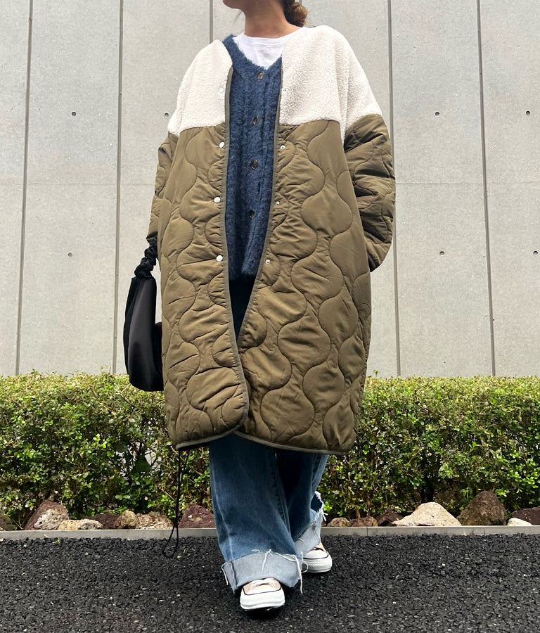 ブークレ ループヤーン 起毛 MIX ニット カーディガン 854-5743