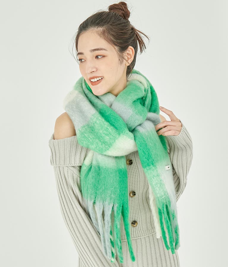フリンジ大判ストール 159-5517
