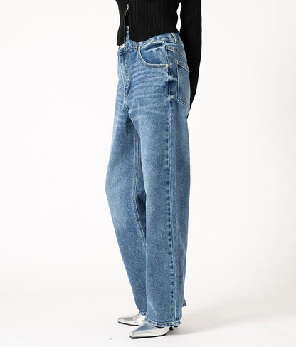 3つボタン ストレッチ ストレート デニム パンツ