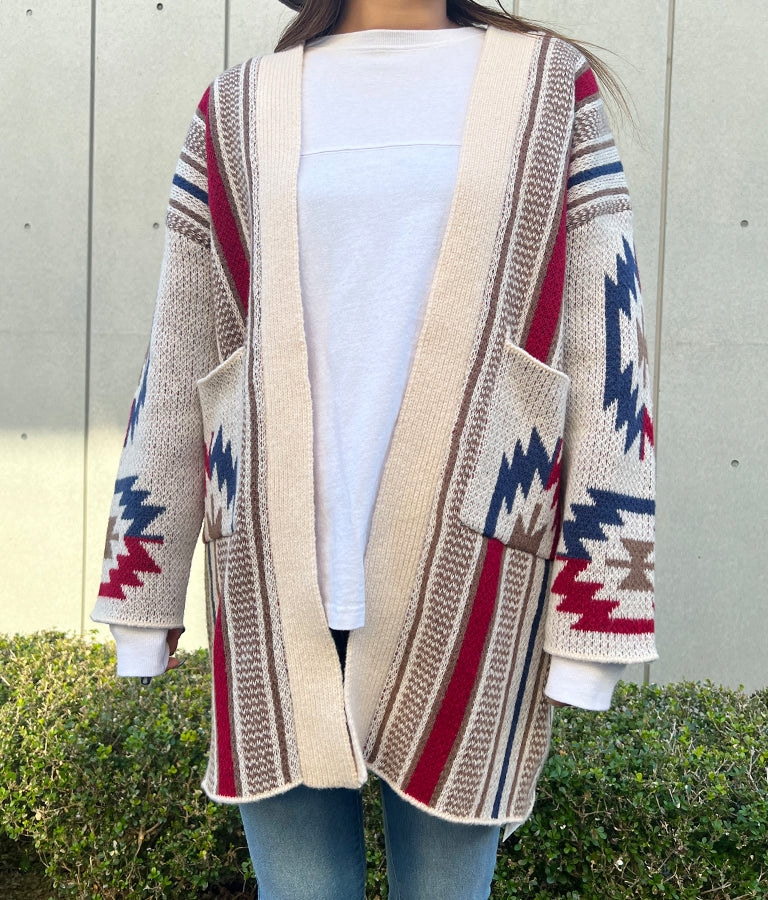 オルテガ ストライプ カーディガン 814-6704