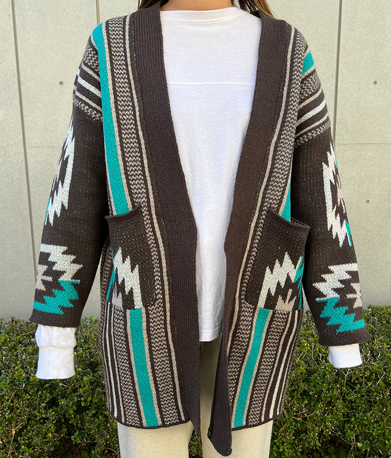 オルテガ ストライプ カーディガン 814-6704