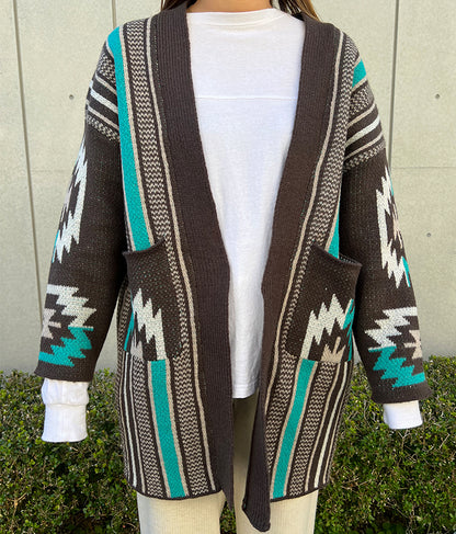 オルテガ ストライプ カーディガン 814-6704