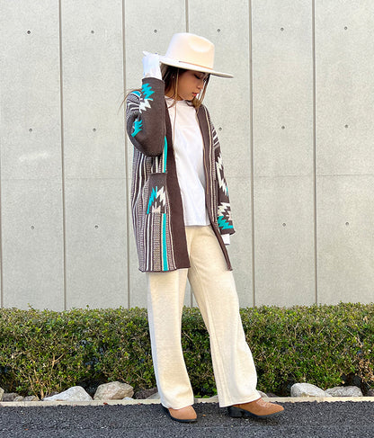 オルテガ ストライプ カーディガン 814-6704