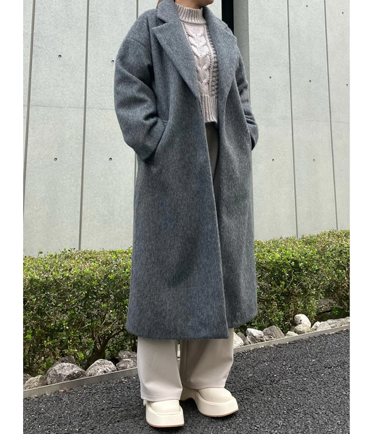 オーバーサイズ シャギー ロング チェスター コート 796-8929