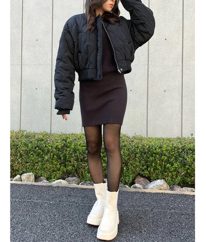 キルティング クロップド ジャケット ブルゾン 156-5533