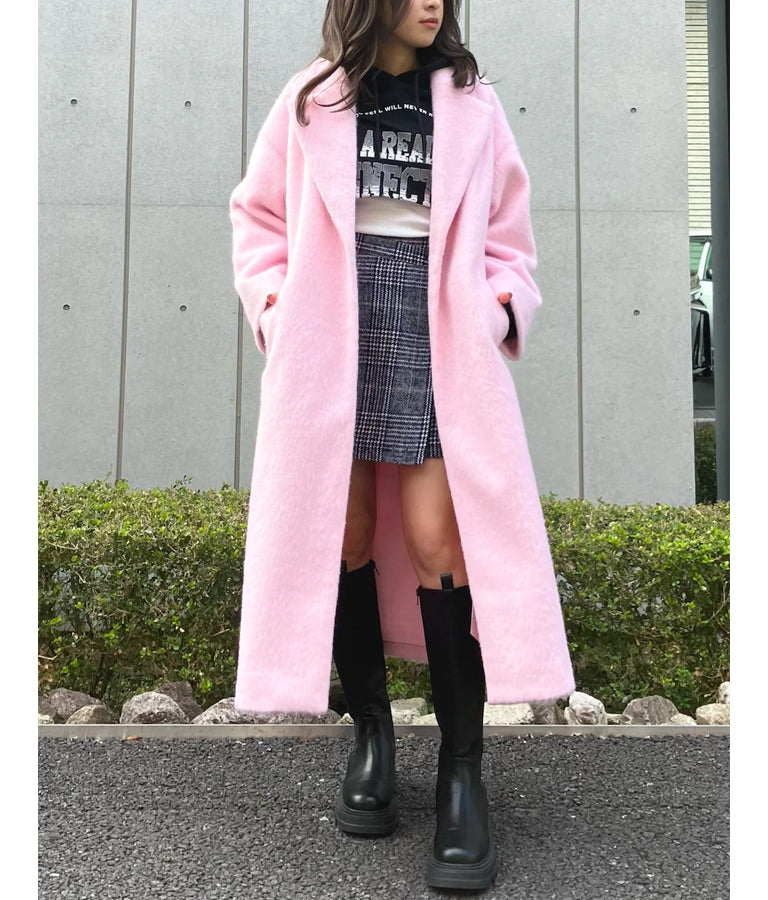 オーバーサイズ シャギー ロング チェスター コート 796-8929
