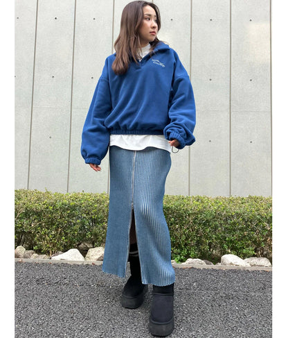 英字刺繍 スキッパー フリース トップス【別売りSETUP】 793-9055