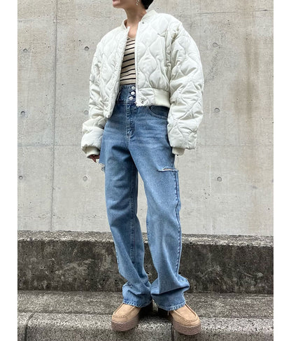 キルティング クロップド ジャケット ブルゾン 156-5533