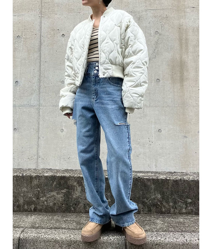 キーネックリブニットトップス 153-5511