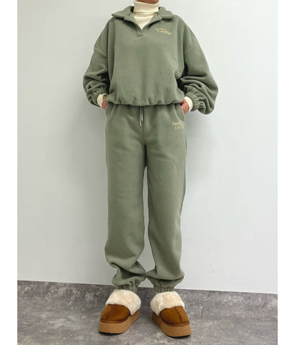 英字刺繍 スキッパー フリース トップス【別売りSETUP】 793-9055