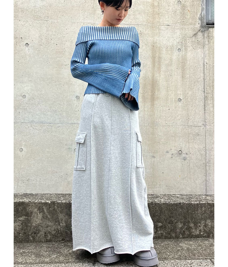 裏毛スウェットカーゴスカート 791-9002