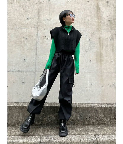 ブークレ ハーフジップ ニット ベスト 【セットアップ着用可】 793-9075