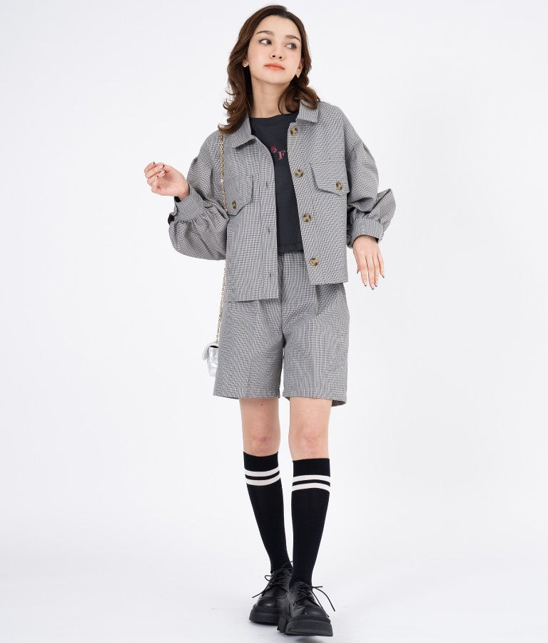 先染め チェック タック ショートパンツ 522-6163
