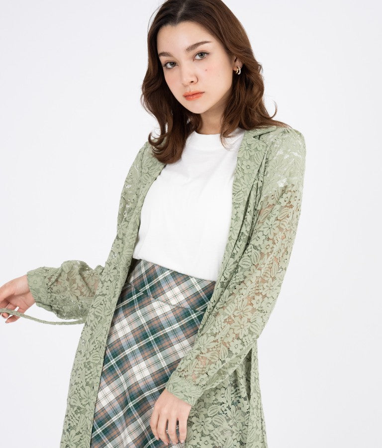 レース ロング カーディガン 524-6258