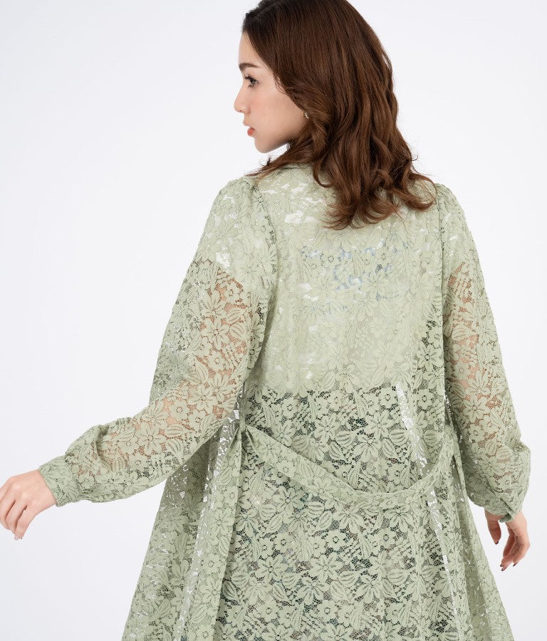 レース ロング カーディガン 524-6258