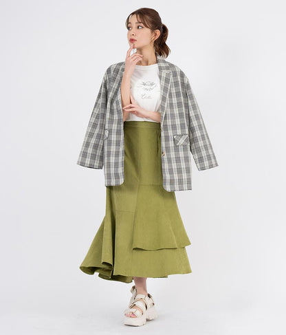 ピーチ起毛 アシンメトリー フレア スカート 521-6284