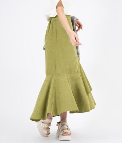 ピーチ起毛 アシンメトリー フレア スカート 521-6284