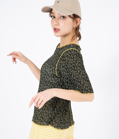 小花柄 メロー シアー トップス Tシャツ  523-6421