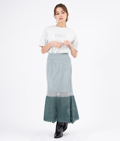 サマーニット 配色 マーメイド スカート 521-6369