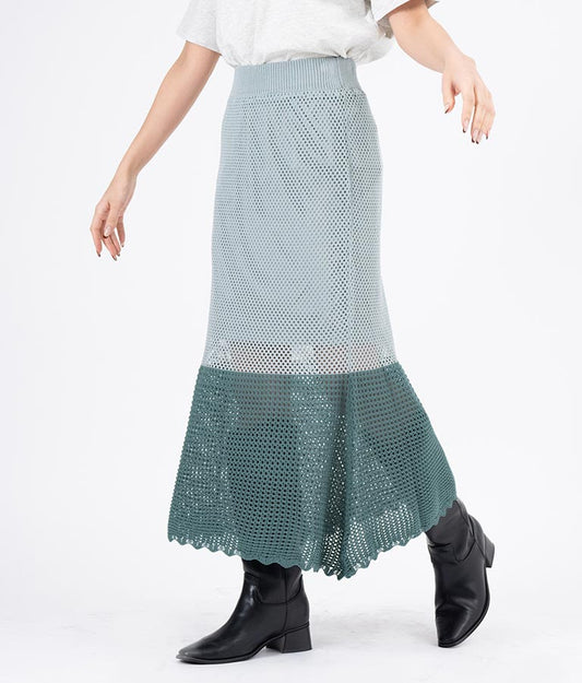 サマーニット 配色 マーメイド スカート 521-6369