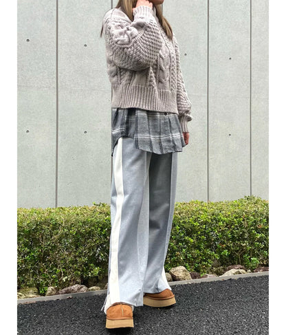 ケーブル編み ハイネック ニット トップス 793-9102