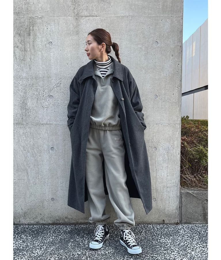 英字刺繍 スキッパー フリース トップス【別売りSETUP】 793-9055