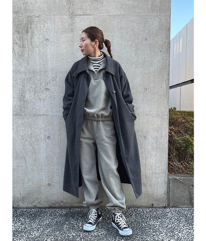 英字刺繍 スキッパー フリース トップス【別売りSETUP】 793-9055