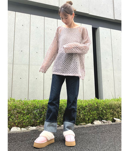 メッシュ編み モヘア オーバールーズ ニット 793-8930