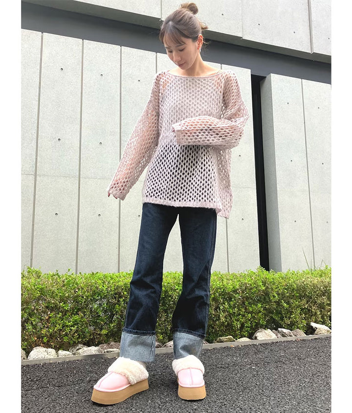 メッシュ編み モヘア オーバールーズ ニット 793-8930