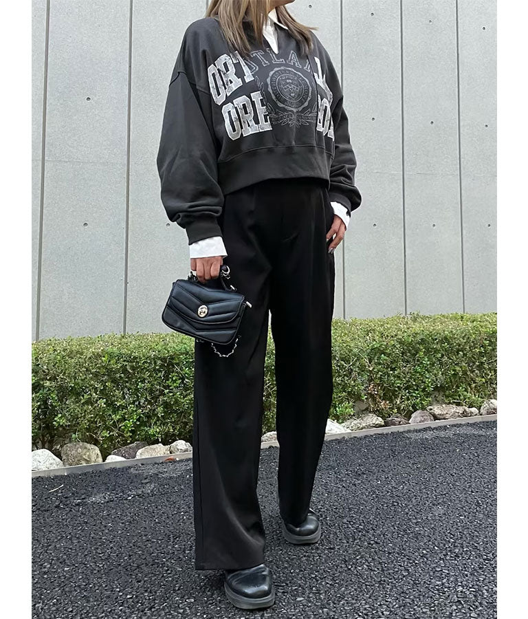 袖ギャザーデザインクロップドシャツ 154-5510