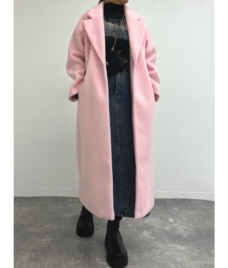 オーバーサイズ シャギー ロング チェスター コート 796-8929