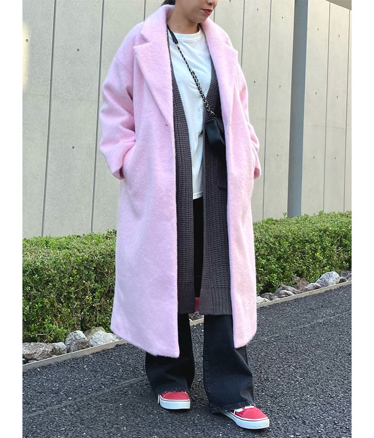 オーバーサイズ シャギー ロング チェスター コート 796-8929
