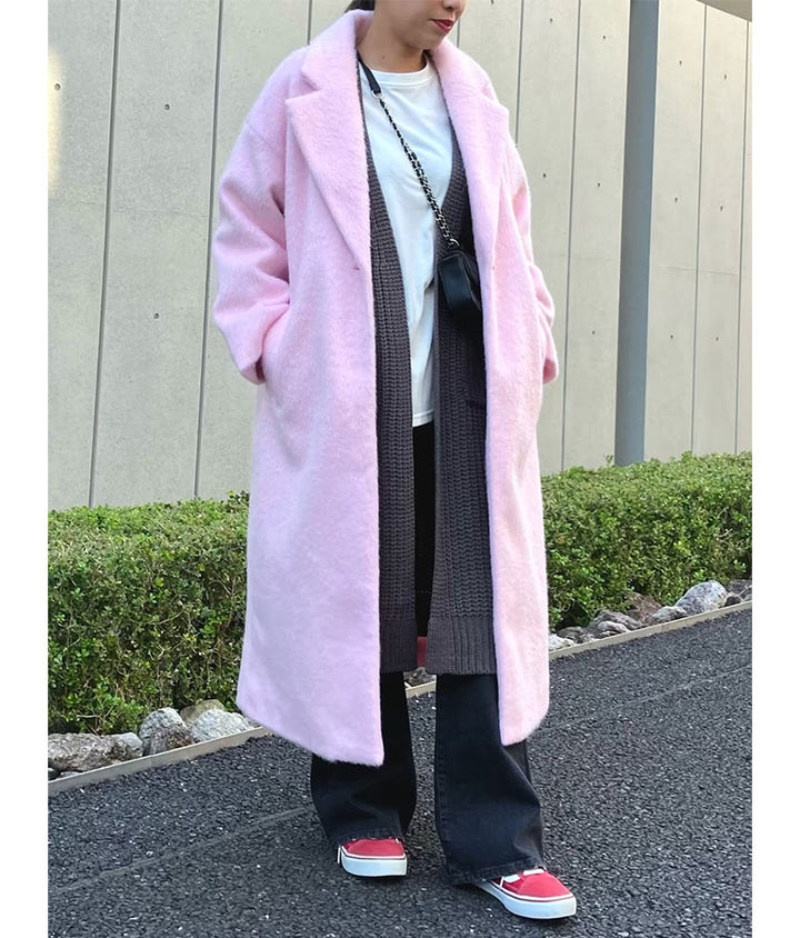 オーバーサイズ シャギー ロング チェスター コート 796-8929
