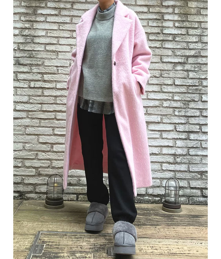 オーバーサイズ シャギー ロング チェスター コート 796-8929