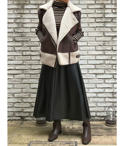 フェイクレザー フレア スカート 151-5512