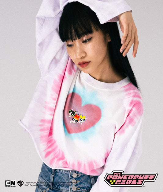 パワーパフ ガールズ ANAP コラボ タイダイ柄 トップス クロップド丈 ロングスリーブ Tシャツ ロンT 793-9151
