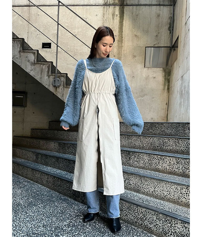 フロントジップミリタリーキャミワンピース 797-9072