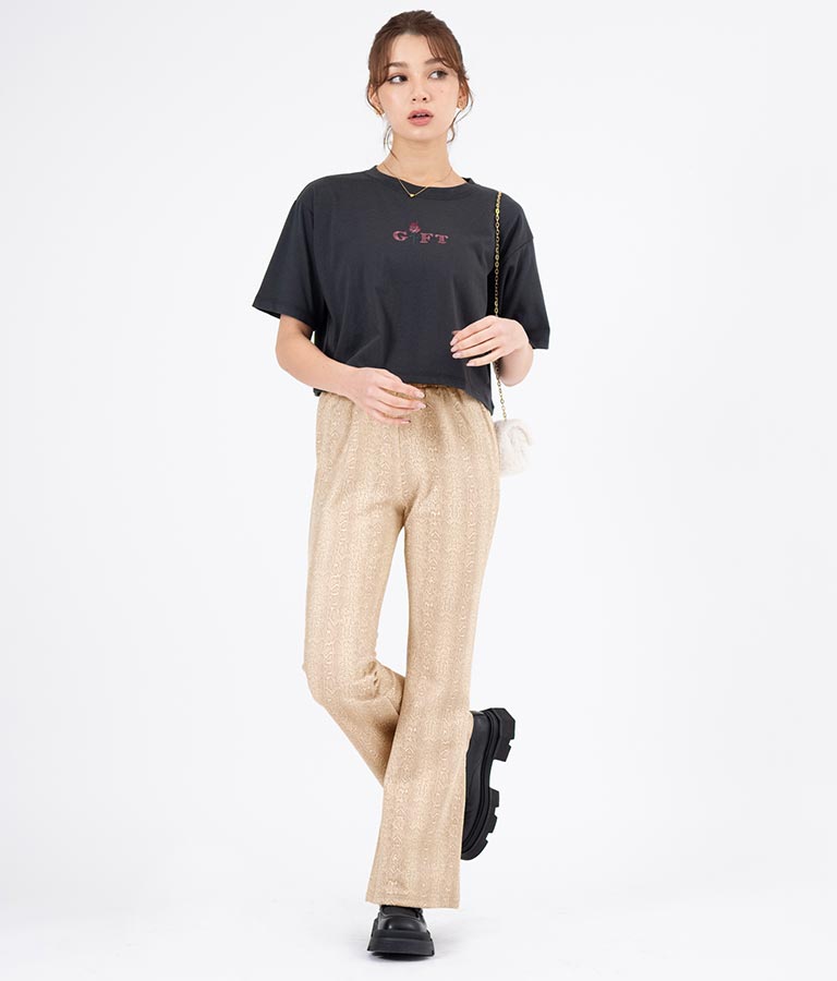 パイソン柄フレアパンツ 552-5603