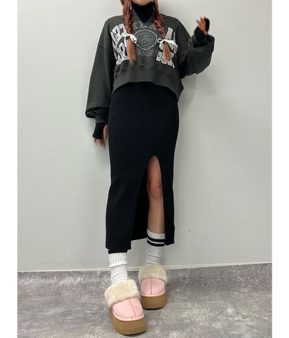 キーネック リメイク デザイン 裏毛 スウェット トレーナー 793-9100