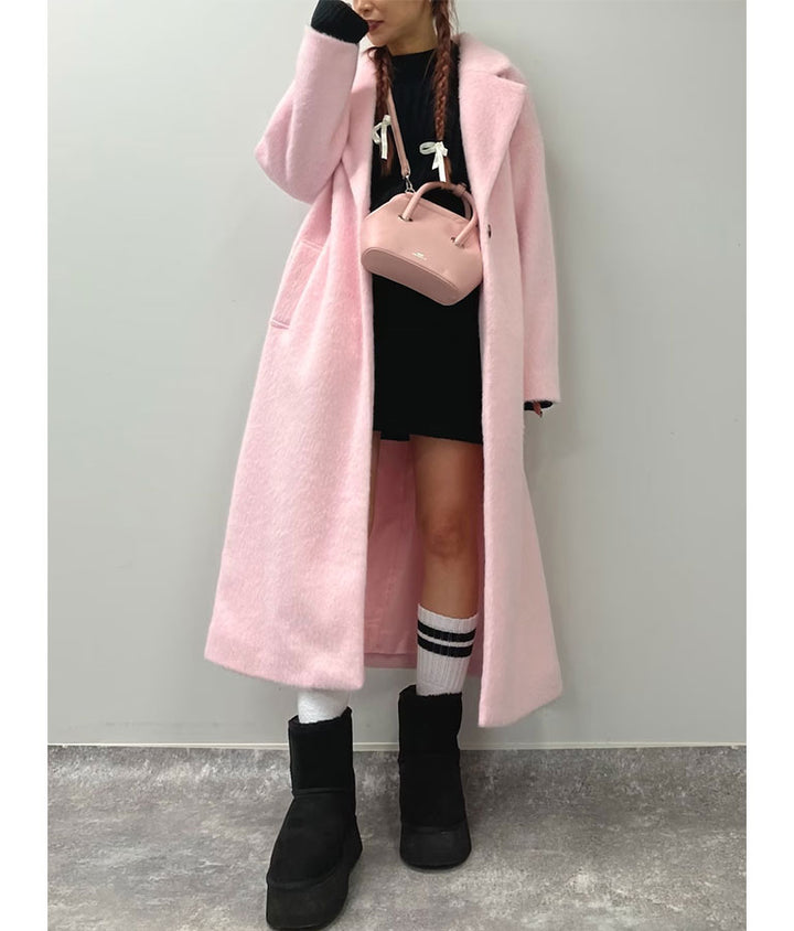 オーバーサイズ シャギー ロング チェスター コート 796-8929