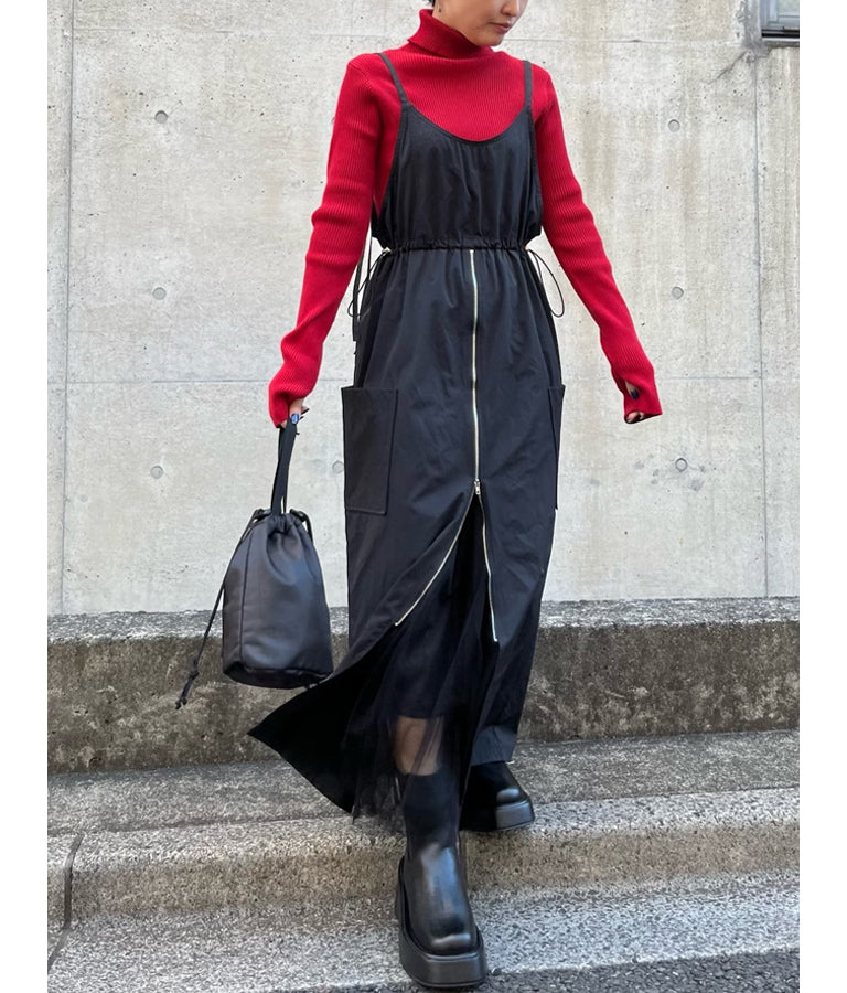 フロントジップミリタリーキャミワンピース 797-9072