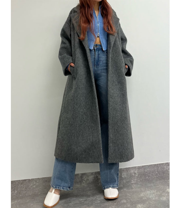オーバーサイズ シャギー ロング チェスター コート 796-8929