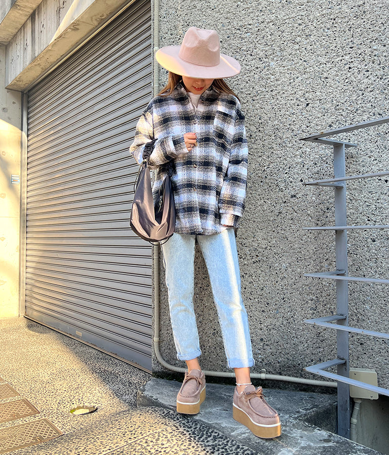 オルテガチェックオーバーシャツジャケット 815-6649