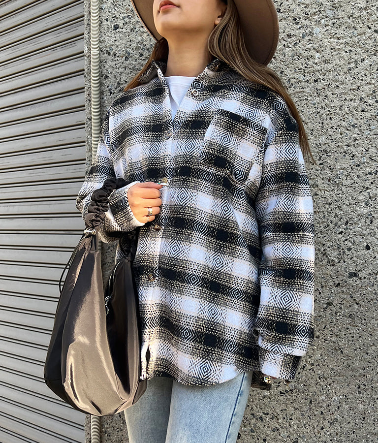 オルテガチェックオーバーシャツジャケット 815-6649