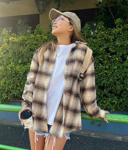 オルテガチェックオーバーシャツジャケット 815-6649