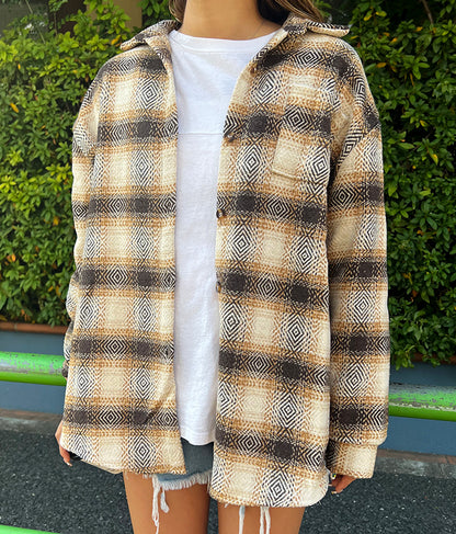 オルテガチェックオーバーシャツジャケット 815-6649