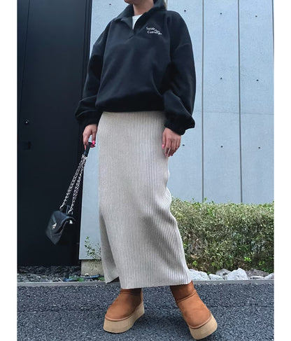 英字刺繍 スキッパー フリース トップス【別売りSETUP】 793-9055