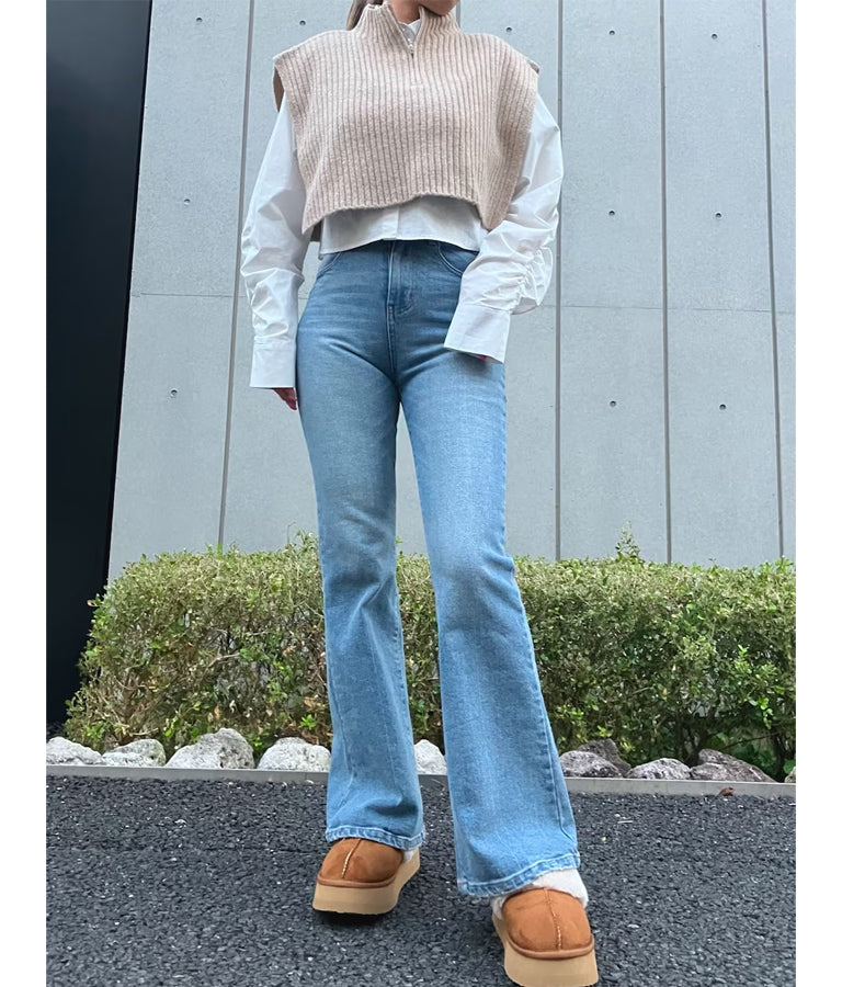 袖ギャザーデザインクロップドシャツ 154-5510