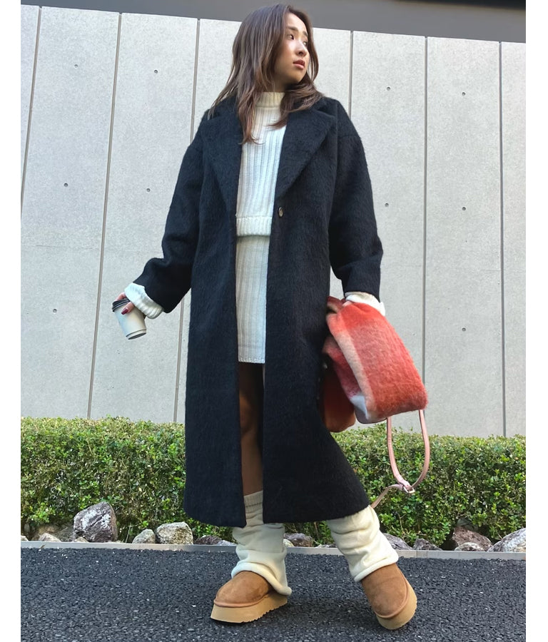 オーバーサイズ シャギー ロング チェスター コート 796-8929