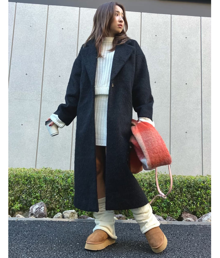 オーバーサイズ シャギー ロング チェスター コート 796-8929